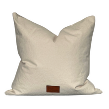 Load image into Gallery viewer, Back of pillow, tan canvas on white background