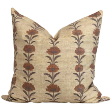Load image into Gallery viewer, Decorative pillow with floral pattern on beige background