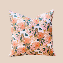 Load image into Gallery viewer, pink tiger pillow against tan background