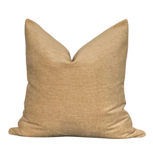 Load image into Gallery viewer, gold velvet pillow against white background