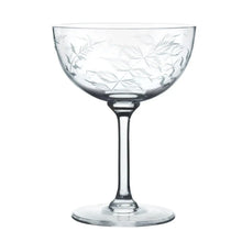 Load image into Gallery viewer, Crystal Champagne Glass Set (6), Leaf Pattern
