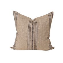 Load image into Gallery viewer, burlap stripe pillow cover on white background