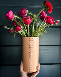 Leather Wrapped Vase