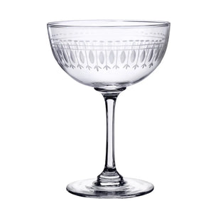 Crystal Champagne Glass Set (6), Oval Pattern