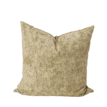 Load image into Gallery viewer, green velvet pillow on white background
