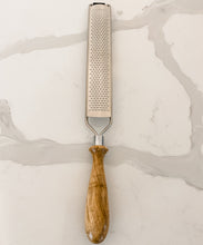 Load image into Gallery viewer, maple wood handle microplane on white counter
